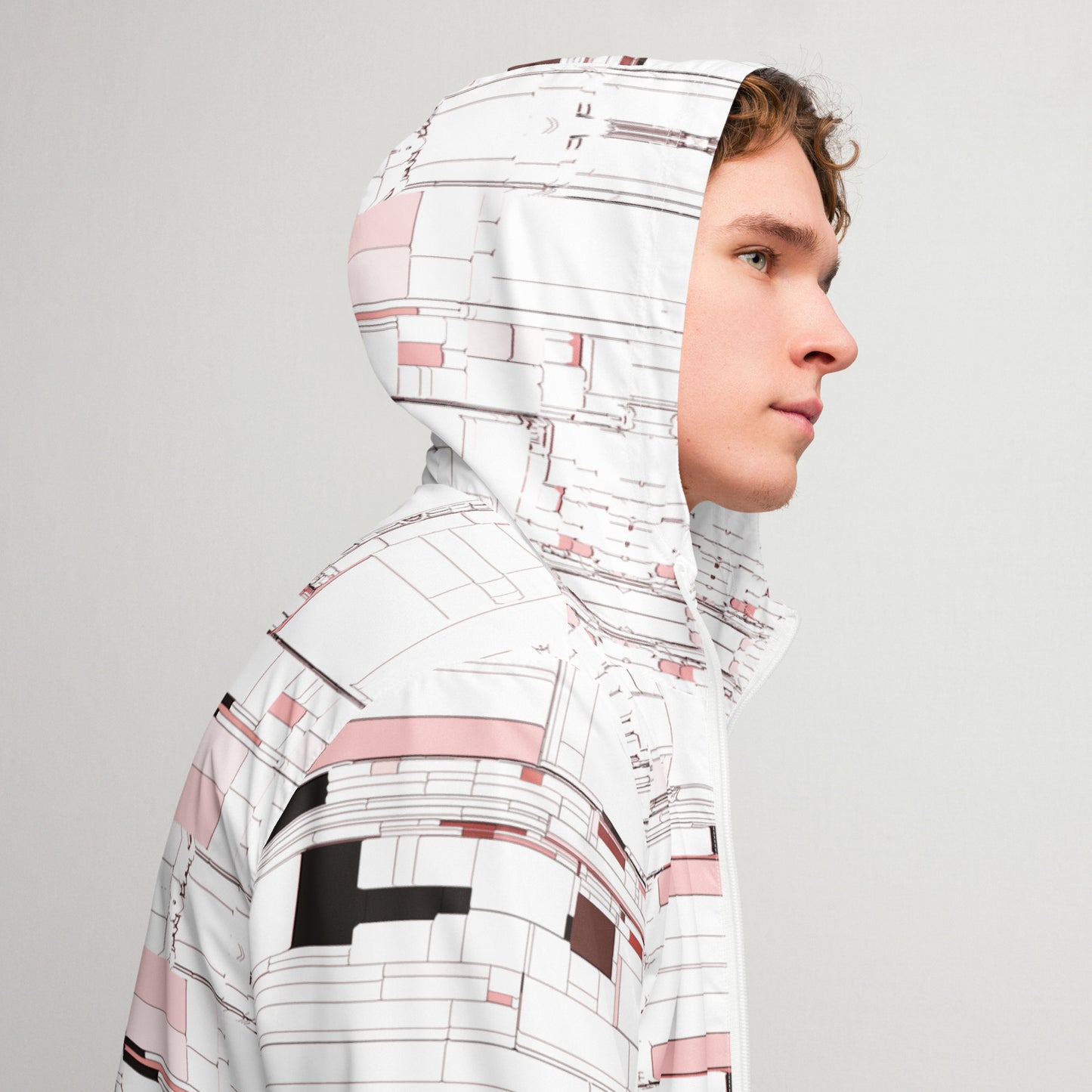 Strawberry Ice Glitch Windbreaker